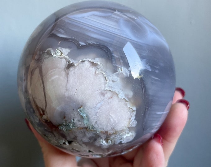Flower agate crystal |cherry blossom agate home decoration | flower agate specimen | healing crystal | birthday gifts| anniversary gift