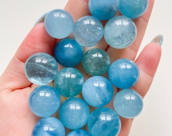 aquamarine Crystal mini sphere | high quality aquamarine mini spheres
