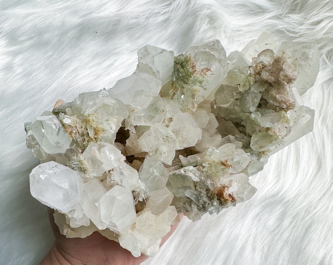 Large chlorite quartz mineral specimen | large crystal cluster | crystal healing home decoration | healing crystal | crystal decoration