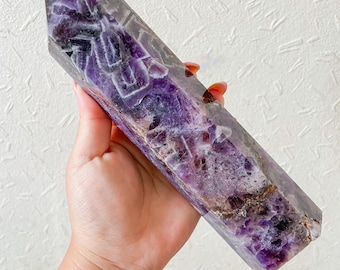 Amethyst large crystal tower ｜ amethyst quartz tower ｜Chevron amethyst tower
