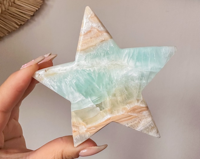Caribbean Blue Calcite Crystal Star - Home Decoration | Healing Crystal Decor