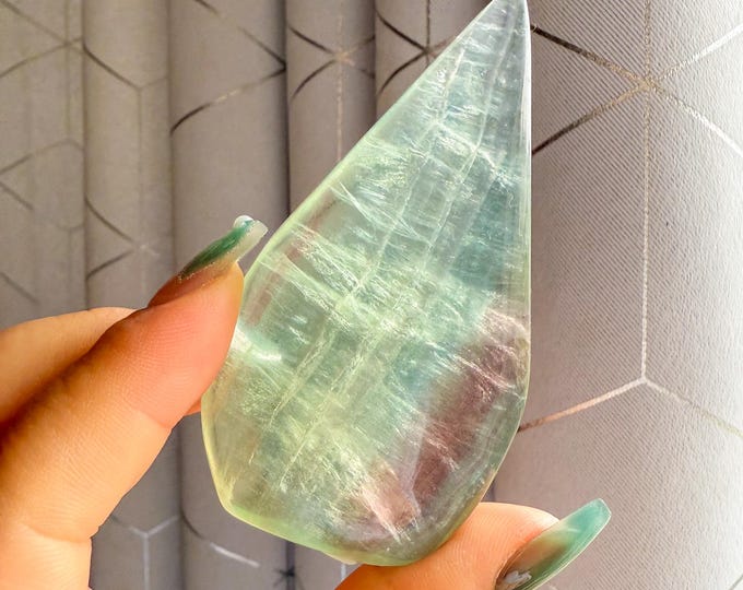 Green fluorite flame point healing crystal home decoration meditation | gift for her |gift for him |crystal gift