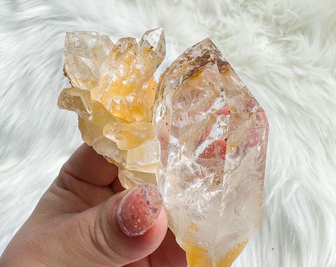 Golden healer quartz cluster mineral specimen | natural premium crystal cluster  | crystal healing home decoration | positive fengshui home