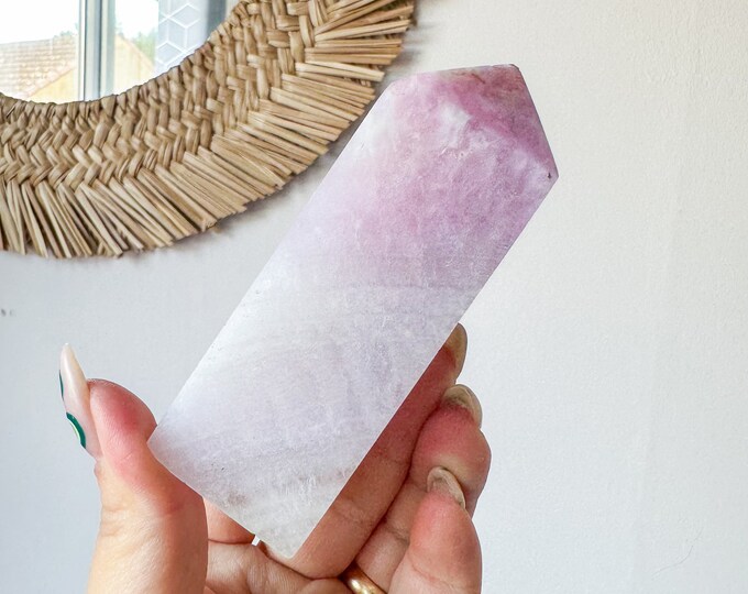 Fluorite crystal tower | Fuchsia fluorite |silk fluorite | pink fluorite | purple fluorite  crystal tower healing crystal home decoration