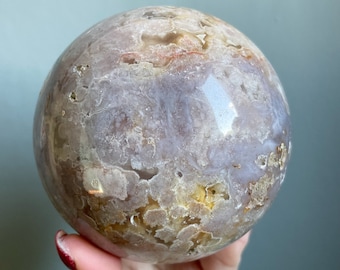 Flower agate crystal sphere|cherry blossom agate home decoration | flower agate specimen | healing crystal | birthday gift|anniversary gift