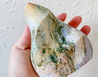 Ocean Jasper crystal flame healing crystal home decor