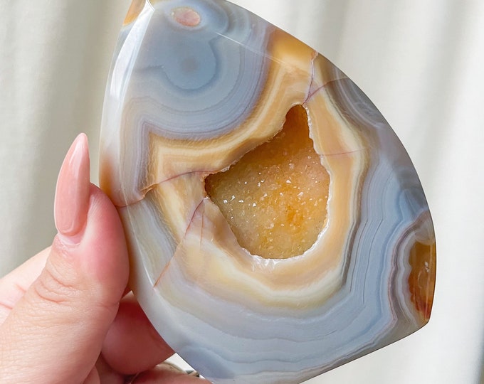 Druzy agate Freeform natural crystal ornament home decoration