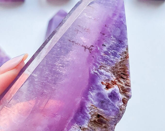 Dendritic Fluorite tower slab| high quality fluorite crystal | purple fluorite freeform