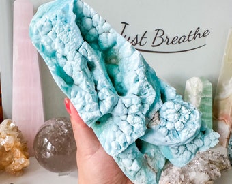 Collector Grade Blue Aragonite large  tower - Exquisite Home Decor & Healing Crystal Gift