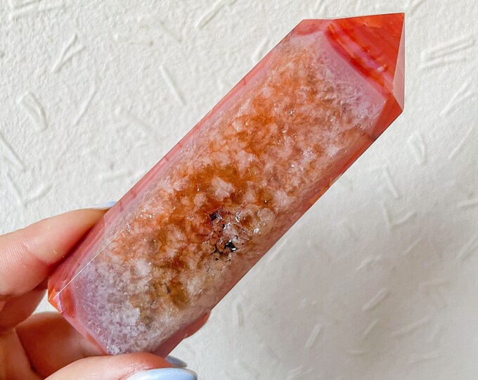 Carnelian crystal tower | Carnelian tower home decoration | carnelian stone  healing crystal | birthstone gifts| wedding anniversary gift