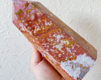 Ocean Jasper large crystal tower healing crystal home decor