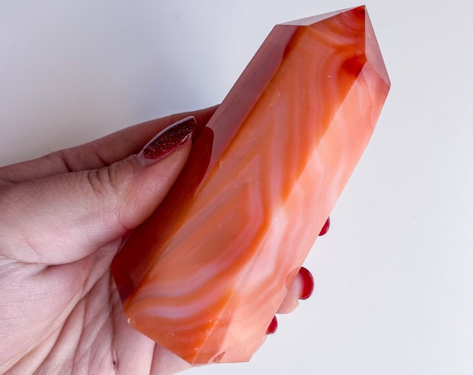 carnelian crystal tower |rock home decoration | carnelian specimen | healing crystal | birthstone gifts| wedding anniversary gift