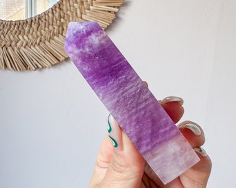 Fluorite crystal tower | Fuchsia fluorite |silk fluorite | pink fluorite | purple fluorite  crystal tower healing crystal home decoration