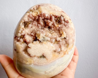 pink amethyst flower agate free form natural crystal ornament home decoration