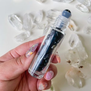 Black Obsidian Roller Ball Essential Oil bottle -Essential oil Diffuser | aromatherapy self love crystal healingaccessory
