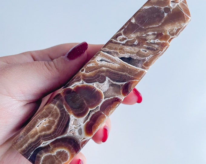 Chocolate  calcite crystal tower chunky crystal tower healing crystal healing journey home decoration