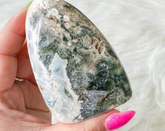 Ocean Jasper with Blue chalcedony crystal freeform healing crystal home decor