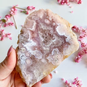 Pink amethyst flower agate crystal rare mineral specimen | healing crystal | birthday gift|anniversary gift
