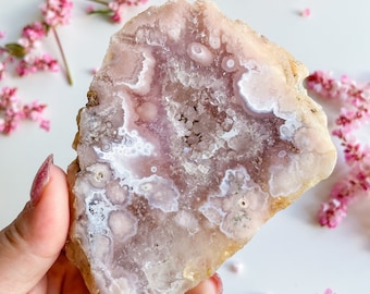 Pink amethyst flower agate crystal rare mineral specimen | healing crystal | birthday gift|anniversary gift