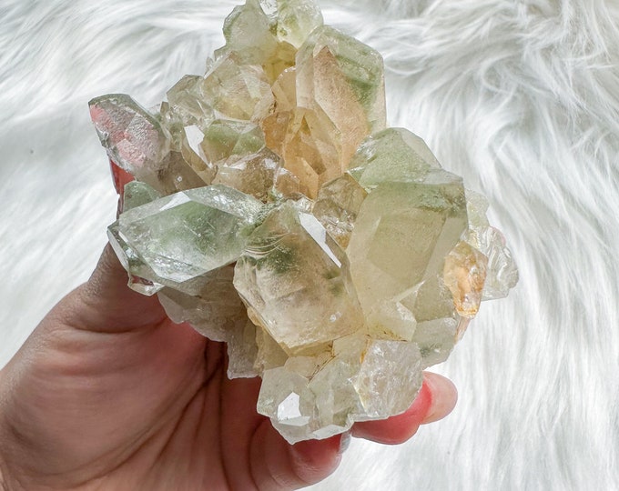 chlorite quartz mineral specimen | premium quartz crystal cluster | crystal healing home decoration | healing crystal | crystal decoration