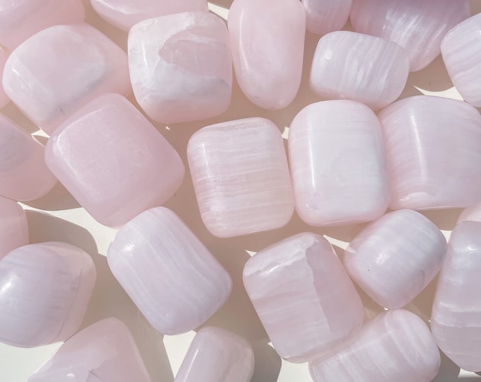 Mangano calcite polished Tumblestone Healing Crystals
