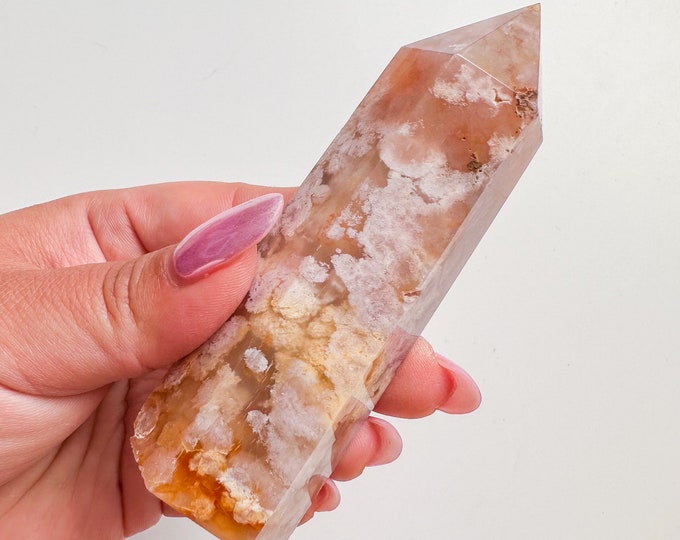 flower agate (PP) Crystal tower | flower agate crystal tower healing crystal home decor |crystal gift |unique home decor|