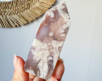 Flower agate geode Crystal tower (LY)  | High-quality flower agate crystal tower healing crystal home decor