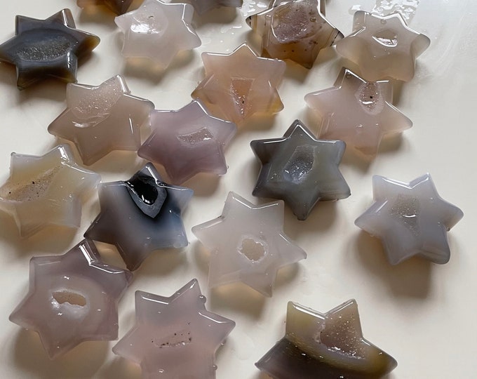Druzy agate crystal star home decor | crystal wishing star gift