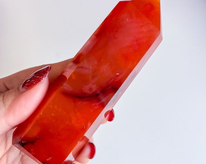 Carnelian crystal tower | Carnelian stone home decoration | carnelian stone healing crystal | birthstone gifts| wedding anniversary gift