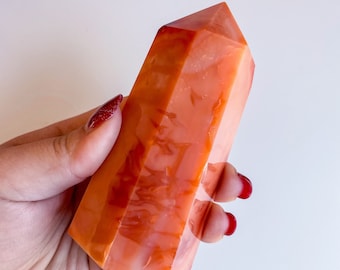 Carnelian crystal tower | Carnelian stone home decoration | carnelian stone healing crystal | birthstone gifts| wedding anniversary gift