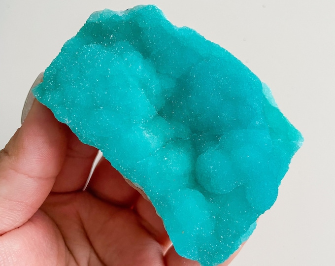 Blue aragonite with azurite and calcite rare crystal specimen