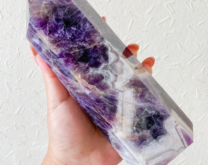 Amethyst large crystal tower ｜ amethyst quartz tower ｜Chevron amethyst tower