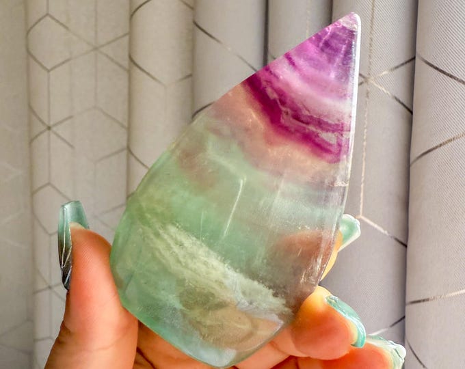 Green fluorite flame point healing crystal home decoration meditation | gift for her |gift for him |crystal gift