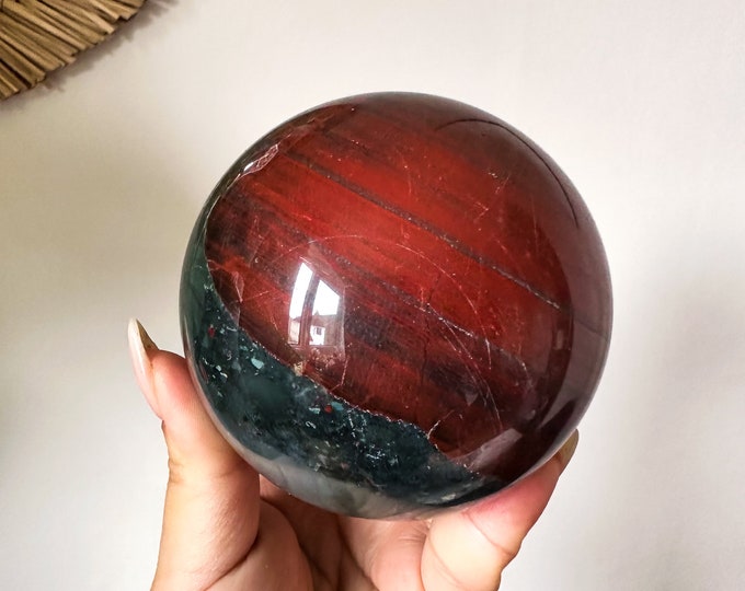 Blood stone crystal sphere home decoration