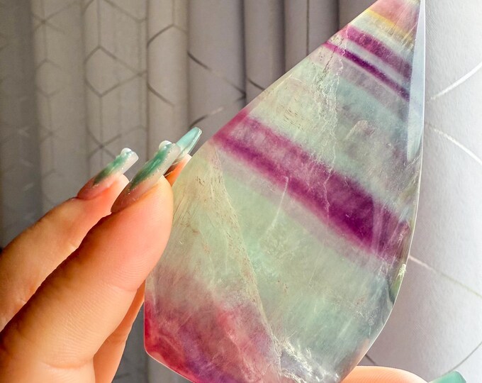 Green fluorite flame point healing crystal home decoration meditation | gift for her |gift for him |crystal gift