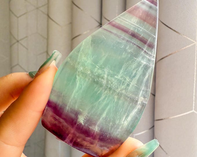 Green fluorite flame point healing crystal home decoration meditation | gift for her |gift for him |crystal gift