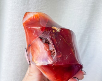 Carnelian crystal flame | Carnelian stone home decoration | carnelian stone healing crystal | birthstone gifts| wedding anniversary gift