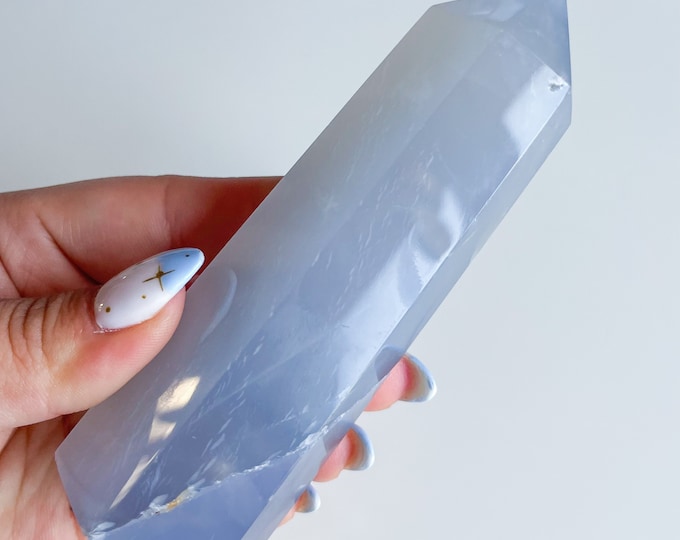 Blue chalcedony crystal tower｜ crystal tower healing crystal healing journey home decoration