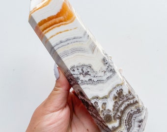 Dendritic orange calcite crystal point healing crystal home decoration meditation reiki practice