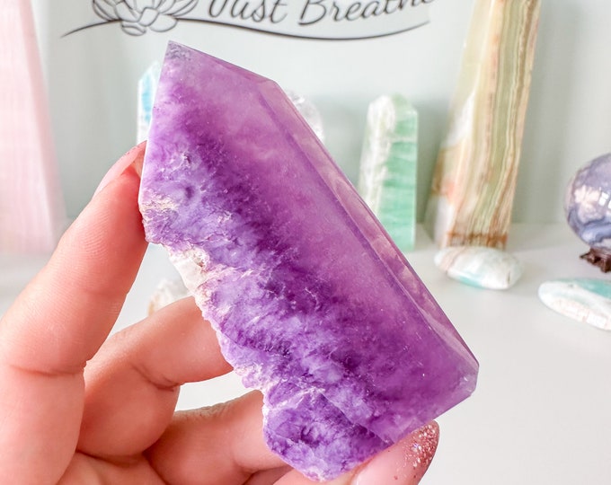 Pink-Purple Fluorite Tower - High Quality Crystal Home Decor - Healing Properties and Eye-Catching Design