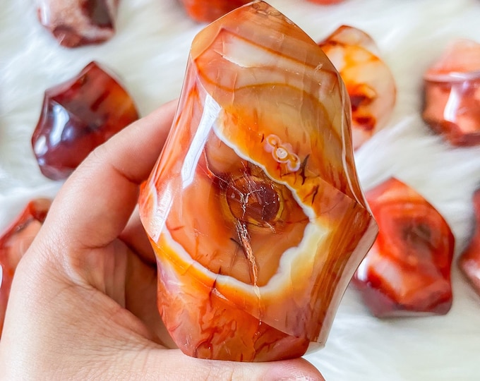 Carnelian crystal flame | Carnelian stone home decoration | carnelian stone healing crystal | birthstone gifts| wedding anniversary gift