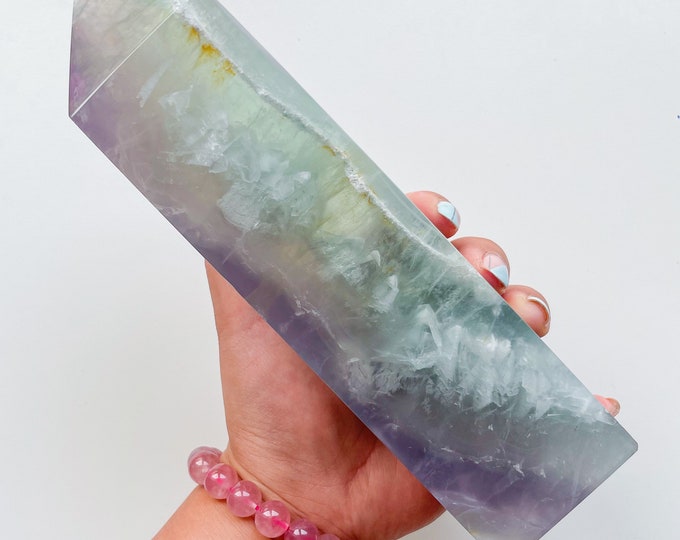 Fluorite crystal towers healing crystal home decoration | premium snowflake fluorite crystal tower