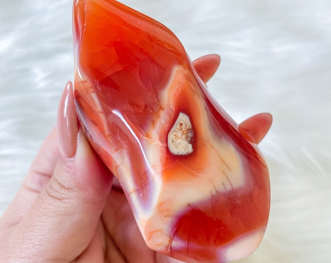 Carnelian crystal flame | Carnelian stone home decoration | carnelian stone healing crystal | birthstone gifts| wedding anniversary gift
