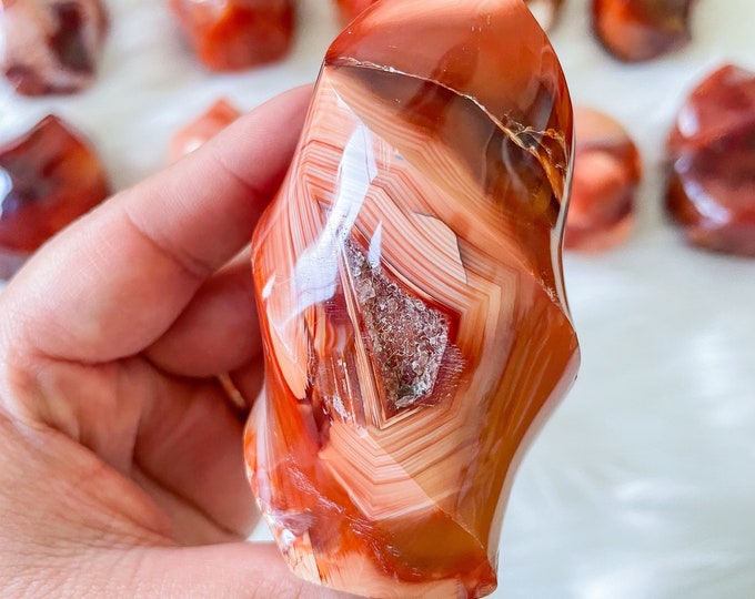 Carnelian crystal flame | Carnelian stone home decoration | carnelian stone healing crystal | birthstone gifts| wedding anniversary gift