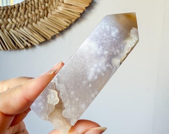 Flower agate geode Crystal tower (LY)  | High-quality flower agate crystal tower healing crystal home decor