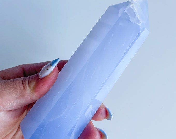 Druzy Blue chalcedony crystal tower｜ crystal tower healing crystal healing journey home decoration