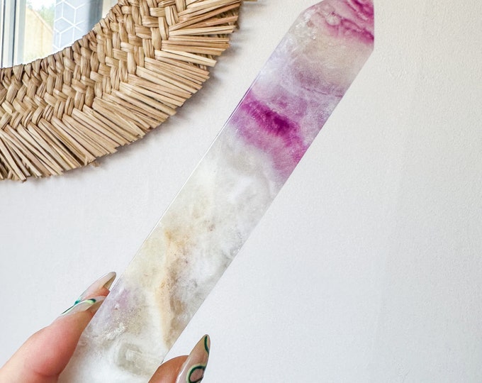 Fluorite crystal tower | Fuchsia fluorite |silk fluorite | pink fluorite | purple fluorite  crystal tower healing crystal home decoration