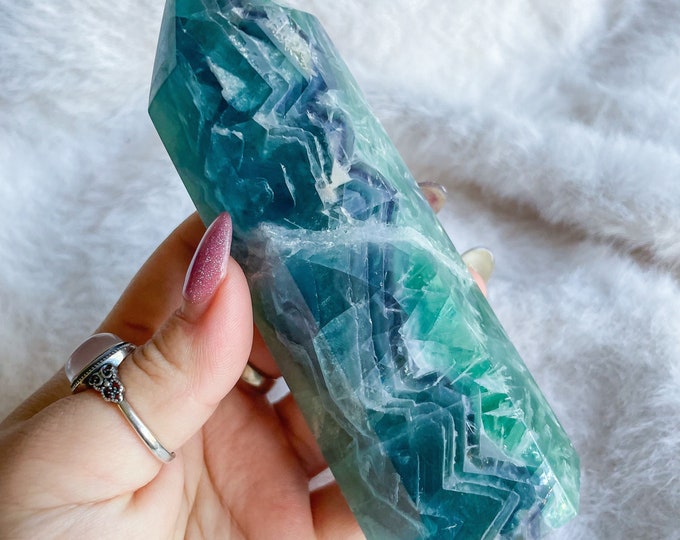 fluorite crystal tower healing crystal home decoration