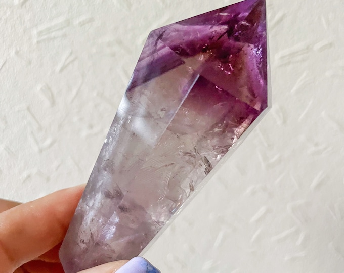 amethyst Crystal  tower phantom amethyst point ｜high grade phantom amethyst with rainbow crystal tower healing crystal home decor