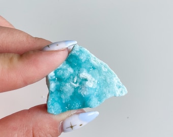 Blue aragonite with azurite and calcite rare crystal specimen